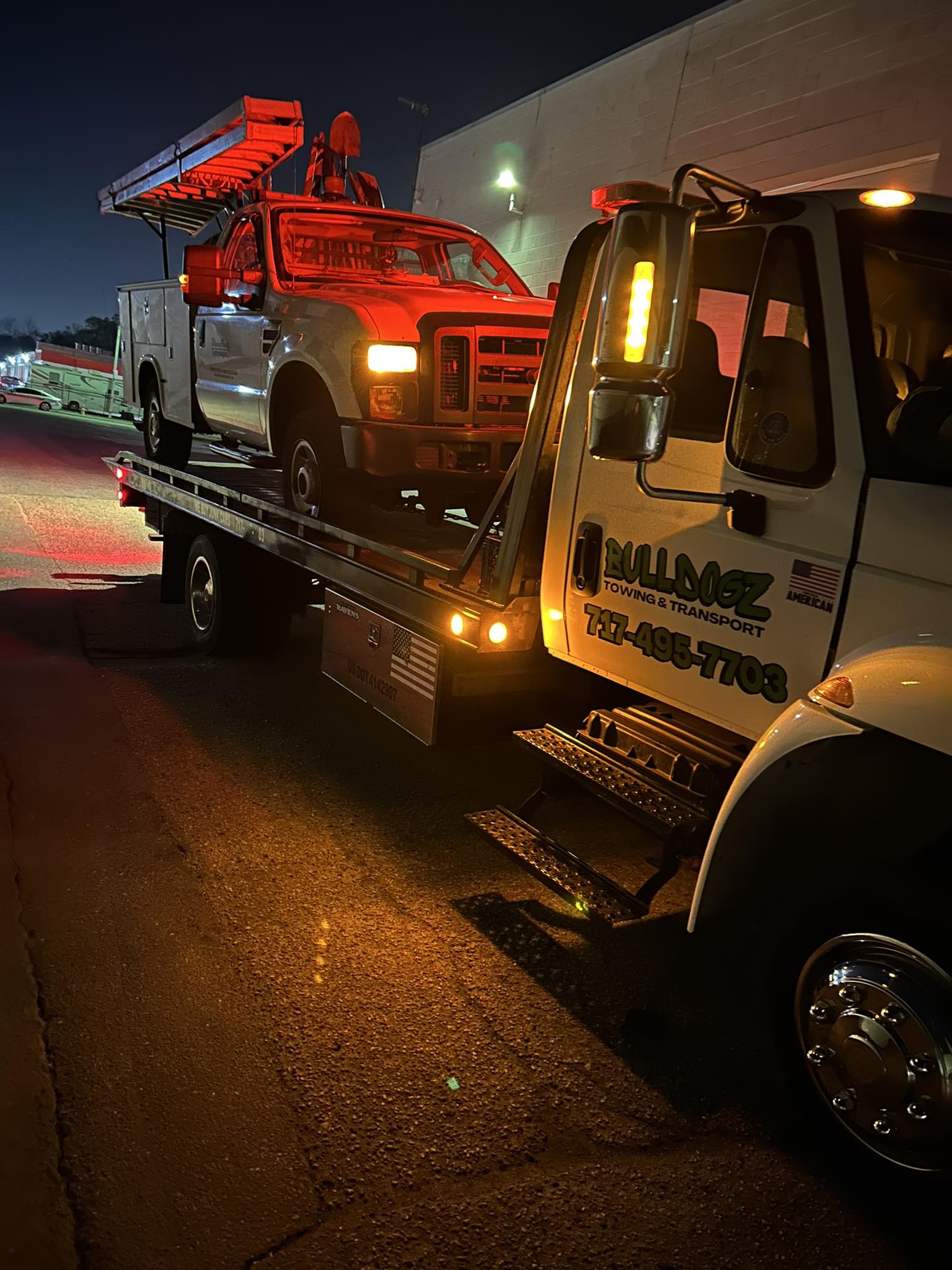 Tow truck recovery scene