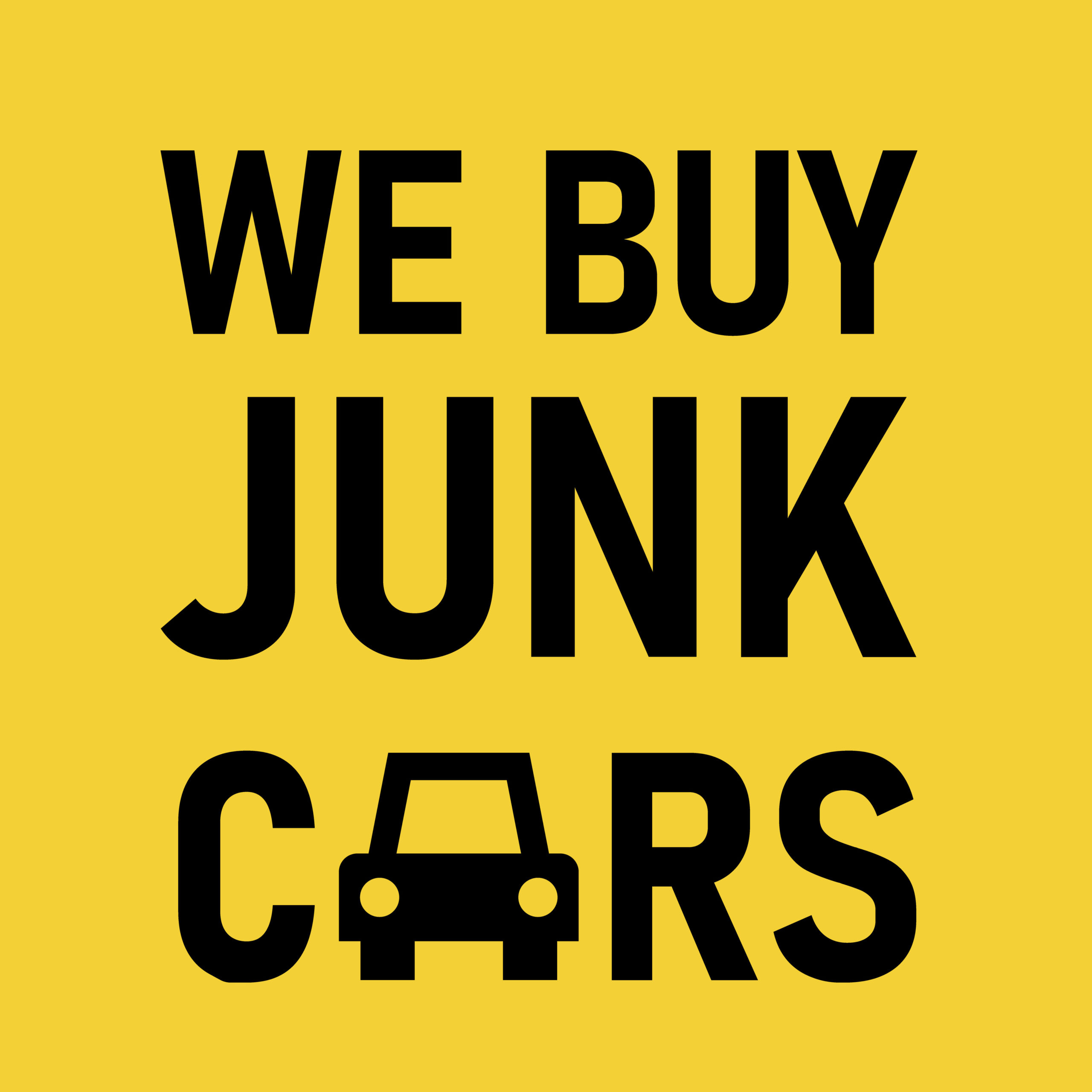 We Buy Junk Car poster. Clipart image